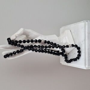 CAROLEE black glass bead necklace
